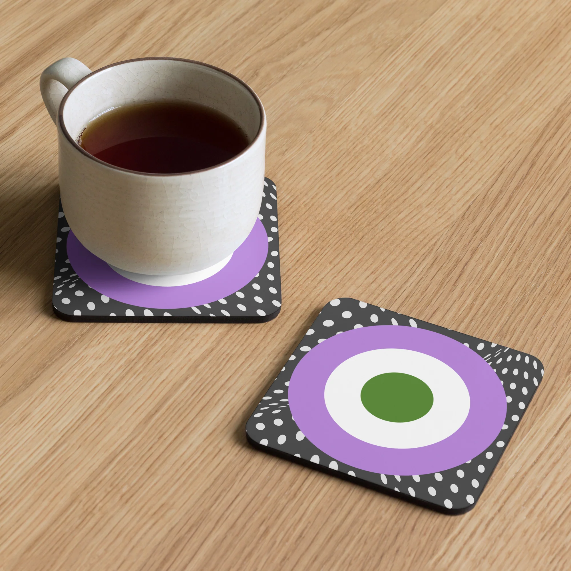 Genderqueer Pride Flag Roundel on Spots Coaster - Image 5