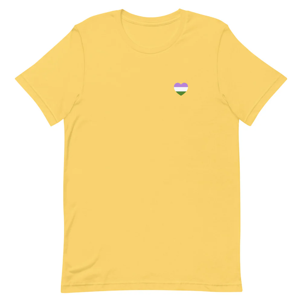 Genderqueer Pride Flag Small Heart T-Shirt - Image 10