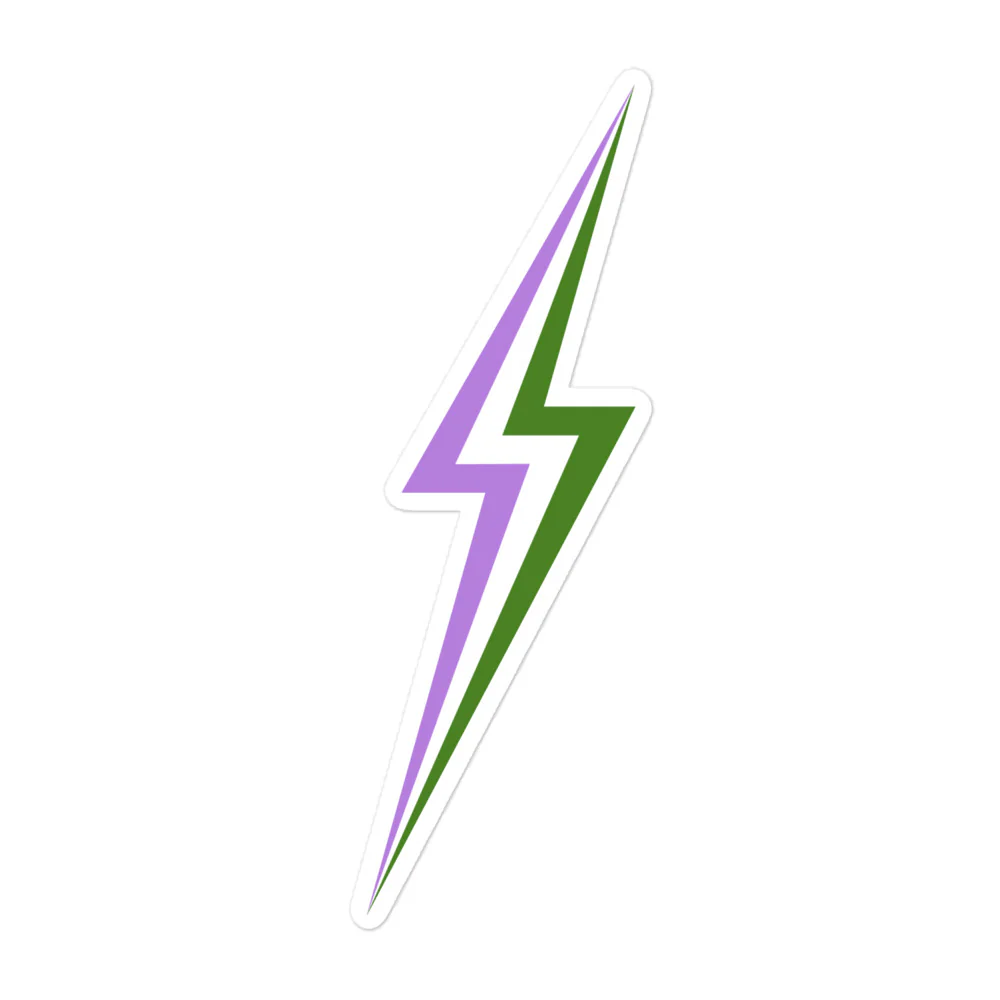 Genderqueer Pride Lightning Sticker