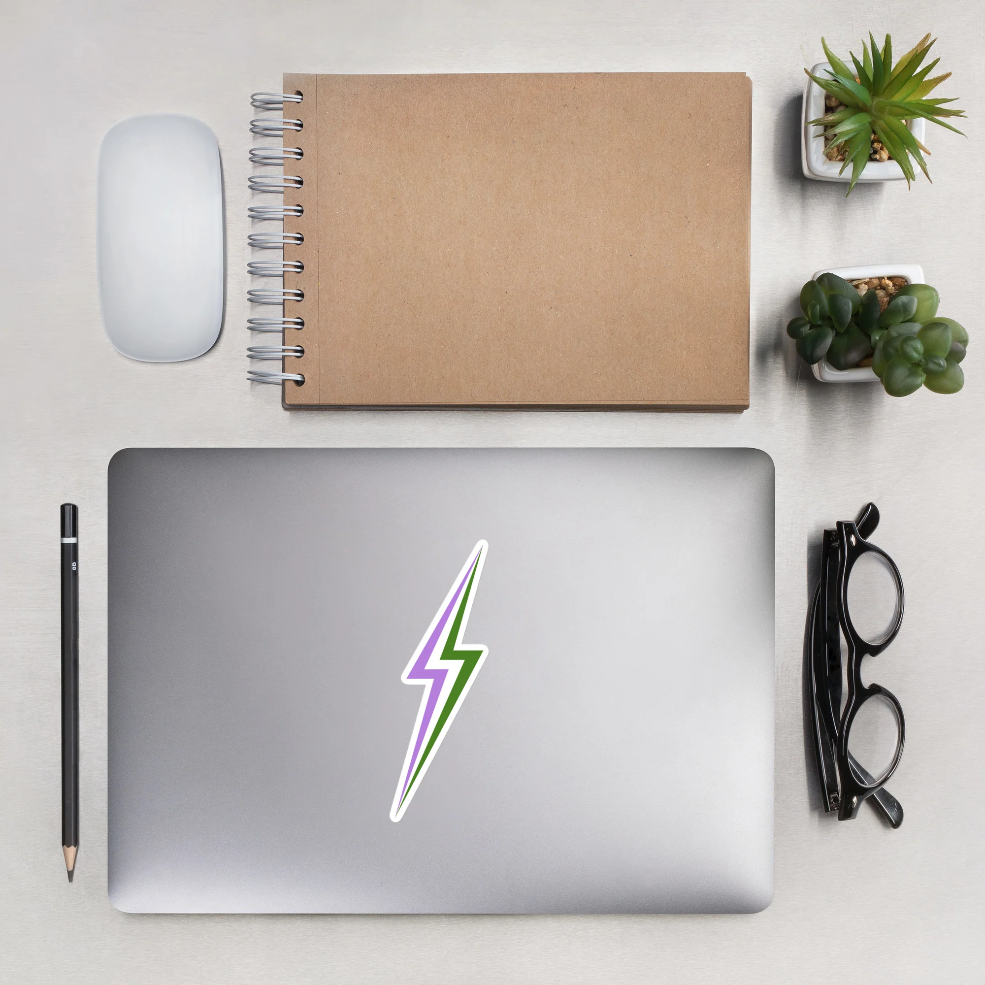 Genderqueer Pride Lightning Sticker - Image 4