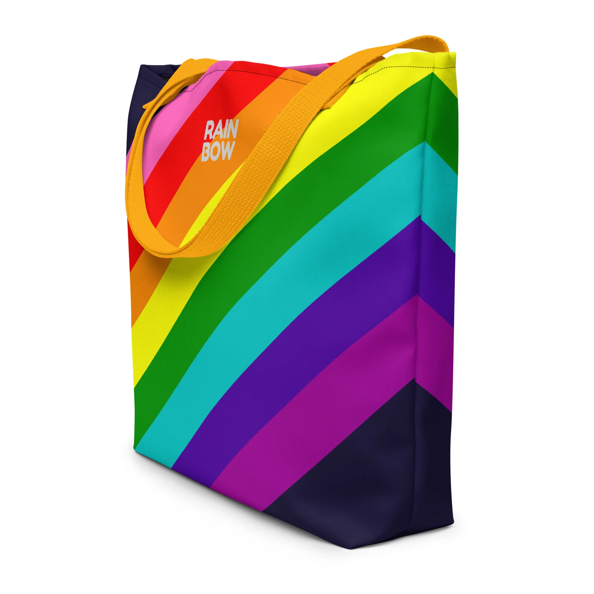 Gilbert Baker Original Pride Flag Diagonal Stripe Large Tote/Beach Bag - Image 2