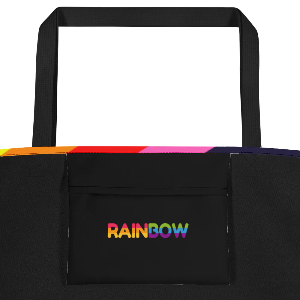 Gilbert Baker Original Pride Flag Diagonal Stripe Large Tote/Beach Bag - Image 4