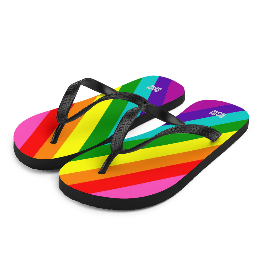 Gilbert Baker Original Pride Flag Flip-Flops - Image 3
