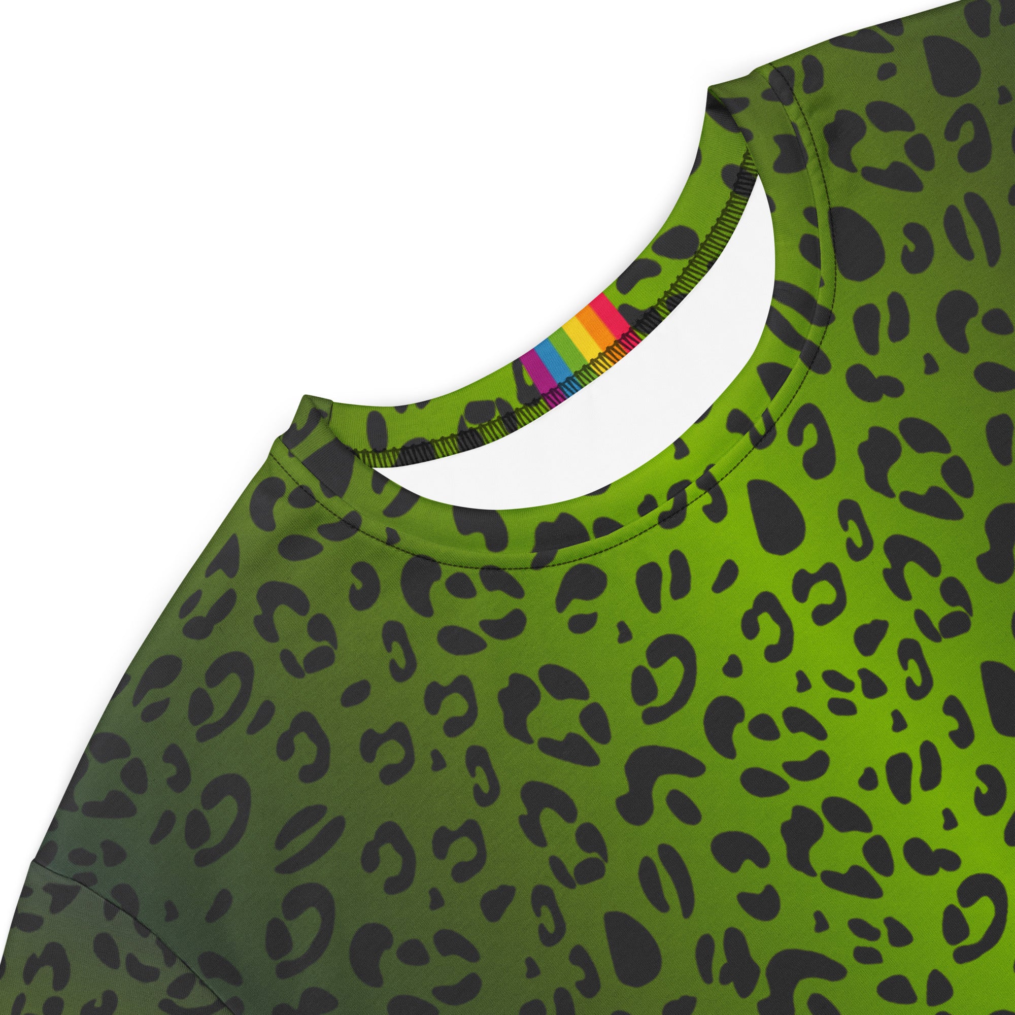 Green Leopard Print T-shirt Dress - Image 7
