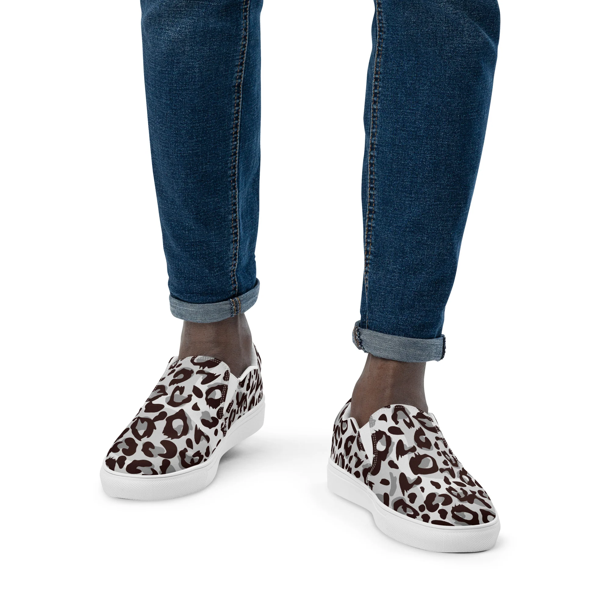 Grey Leopard Print Slip-on Shoes (male sizes) - Image 4