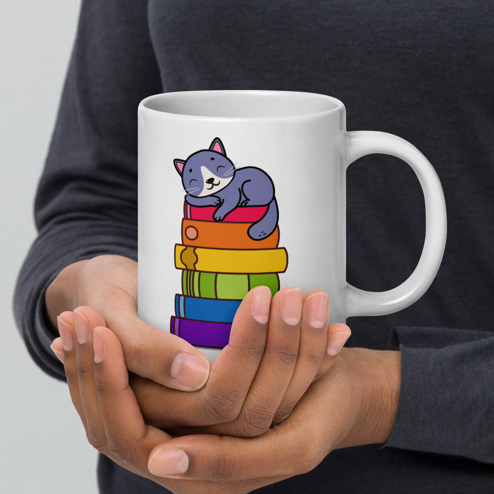 Happiness Is Cats Coffee and Queer Books Mug - Image 5