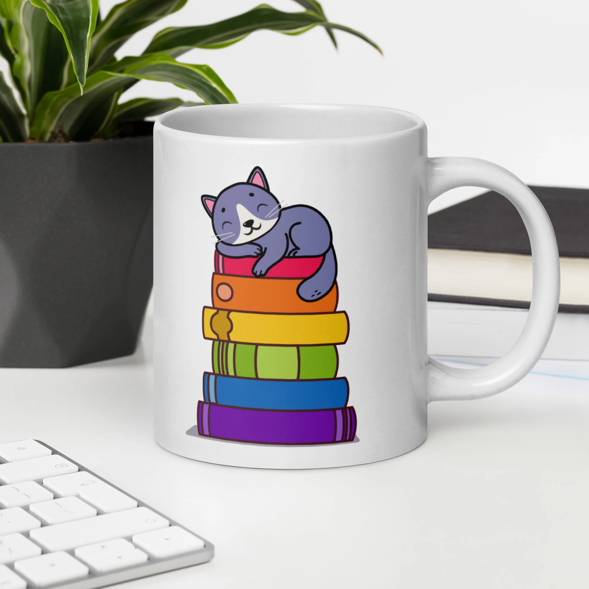Happiness Is Cats Coffee and Queer Books Mug - Image 6