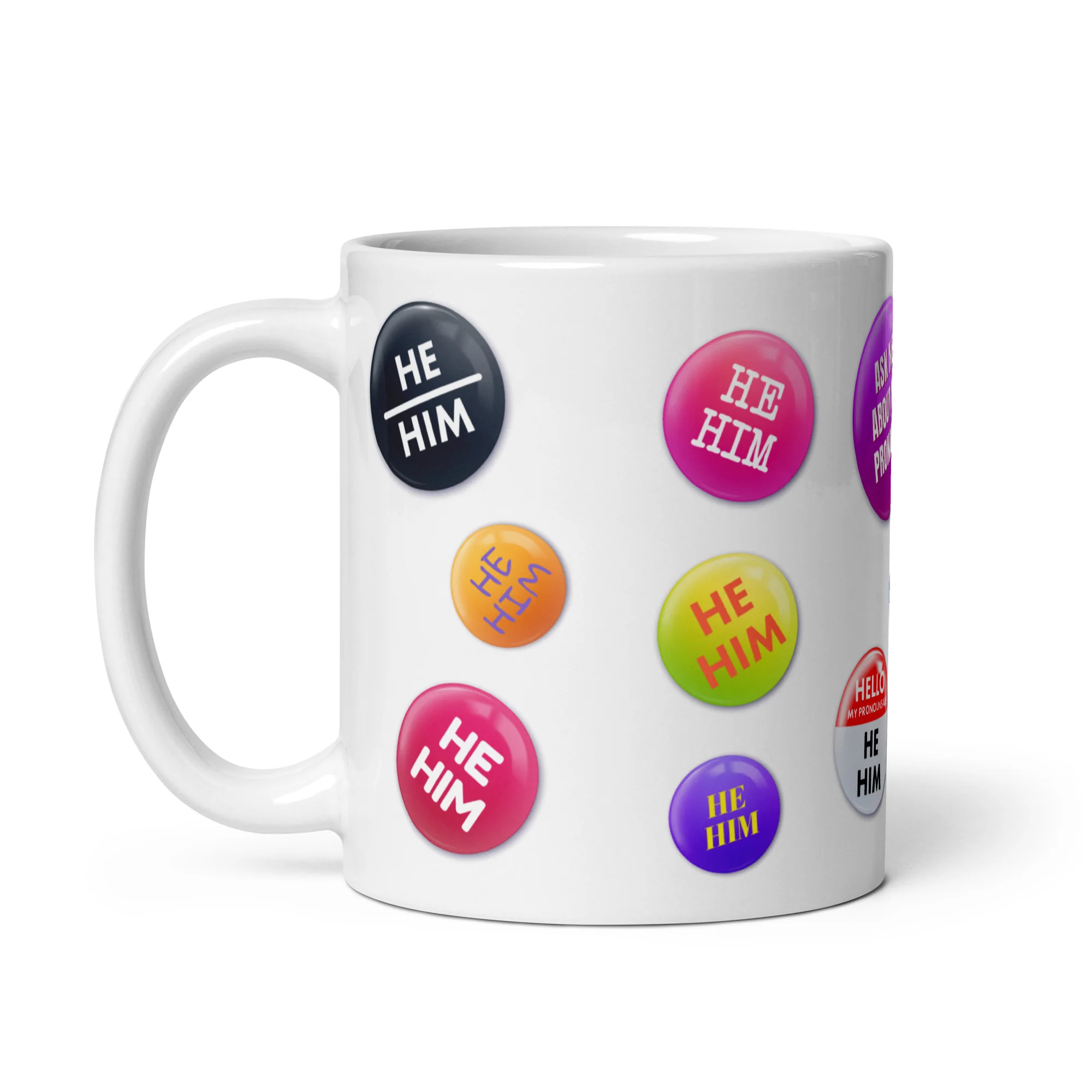He Him Pronoun Badges Mug - Image 2