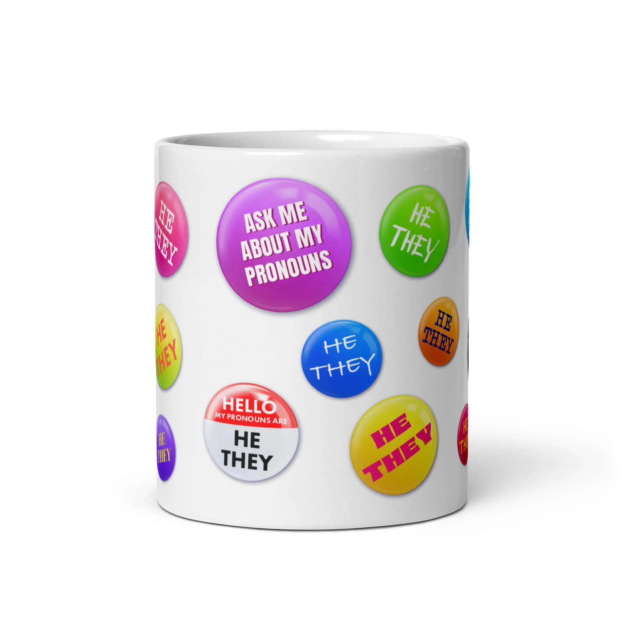 He They Pronoun Badges Mug - Image 3