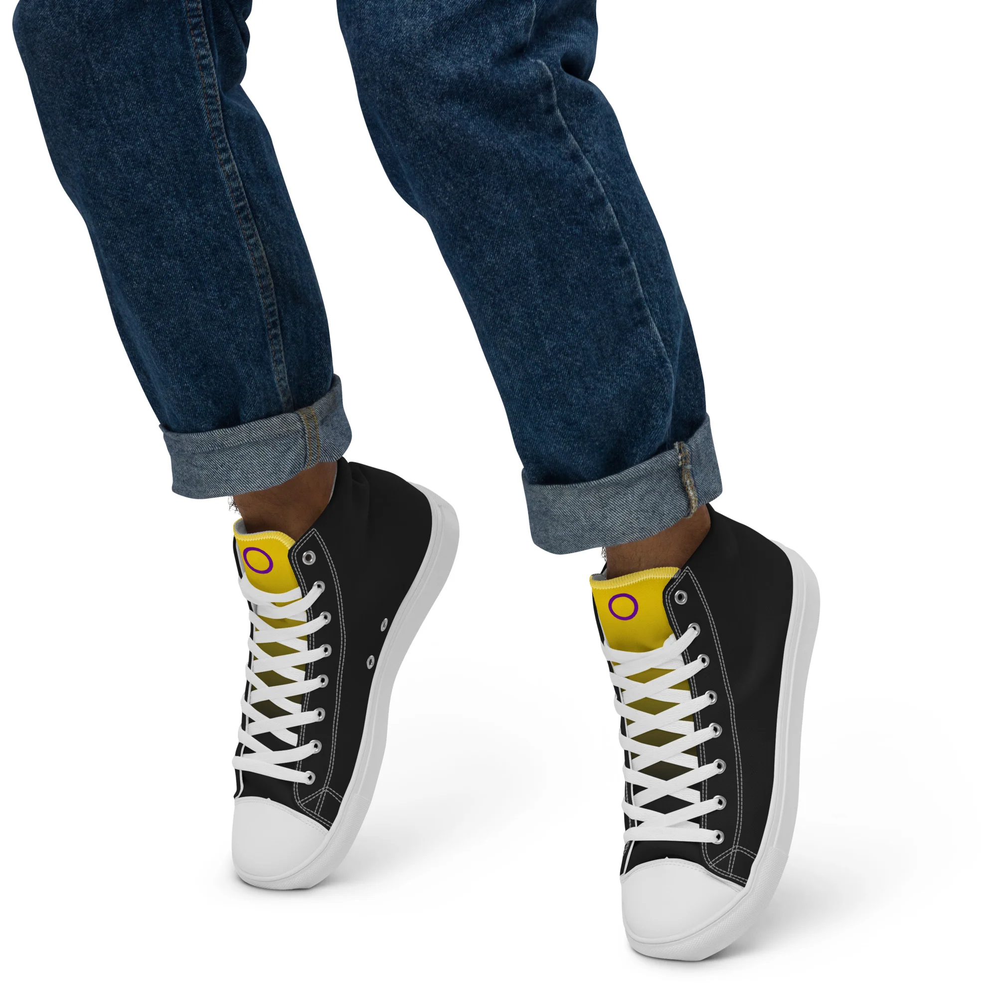 Intersex Pride Black High Top Trainers (male sizes) - Image 2