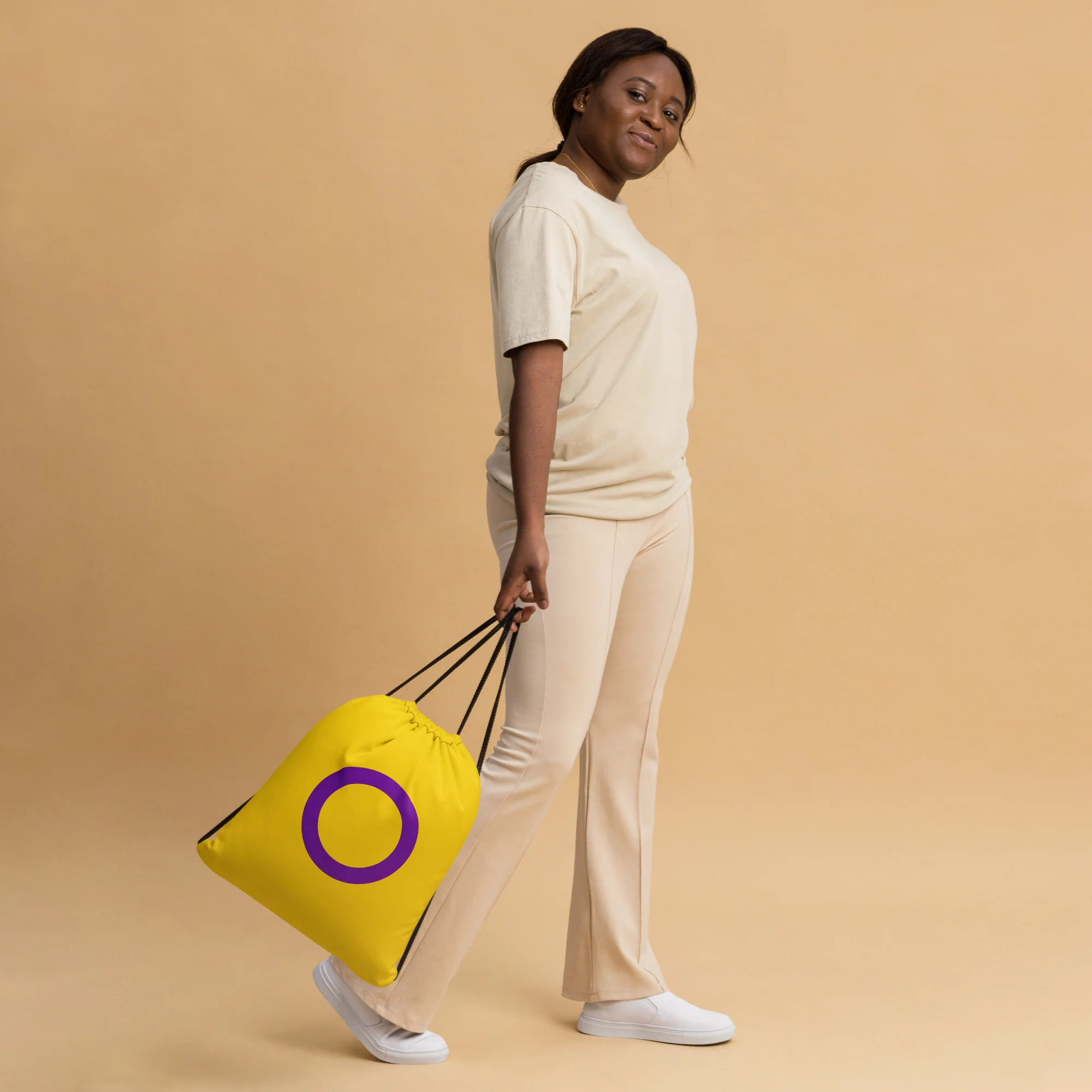 Intersex Pride Flag Drawstring Bag - Image 5