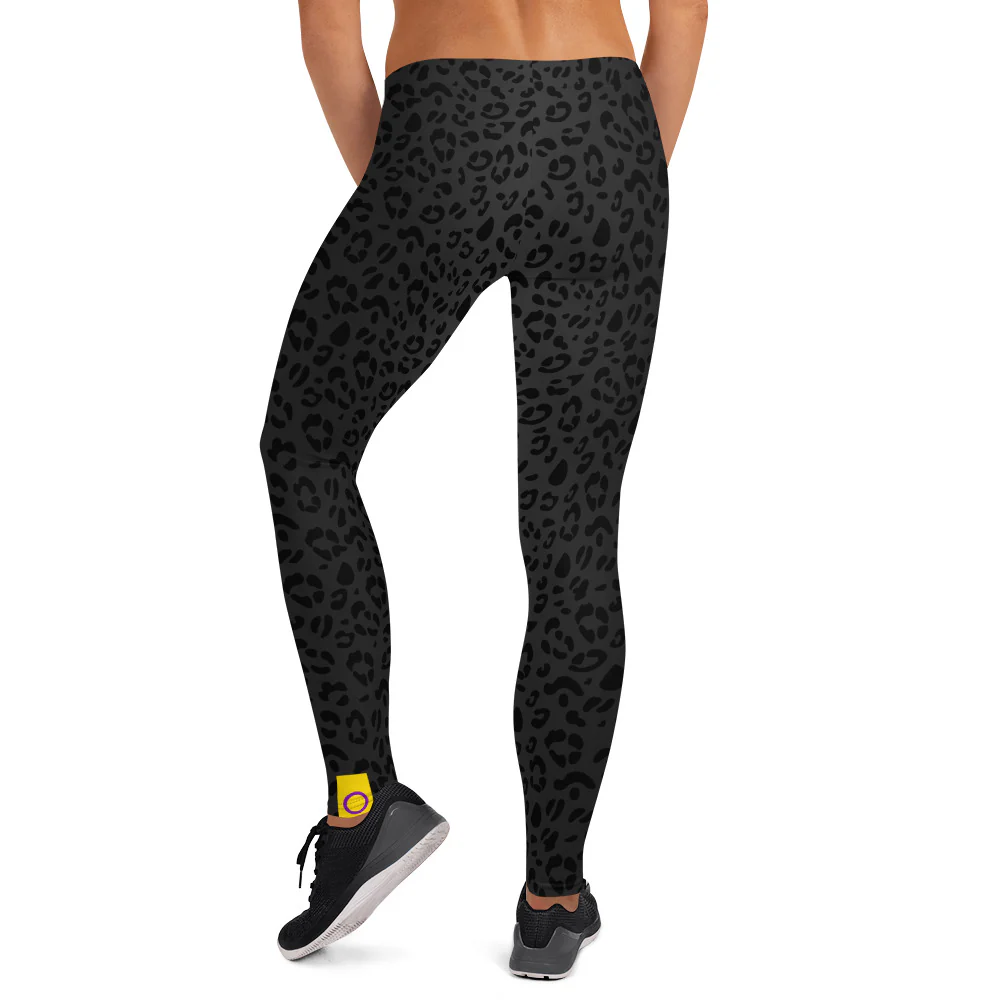 Intersex Pride Flash Black Leopard Print Leggings - Image 3