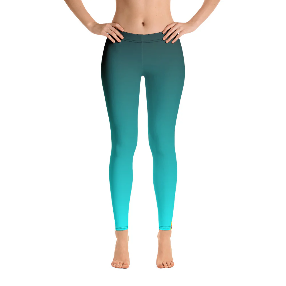 Intersex Pride Flash Fade To Aqua Leggings - Image 5