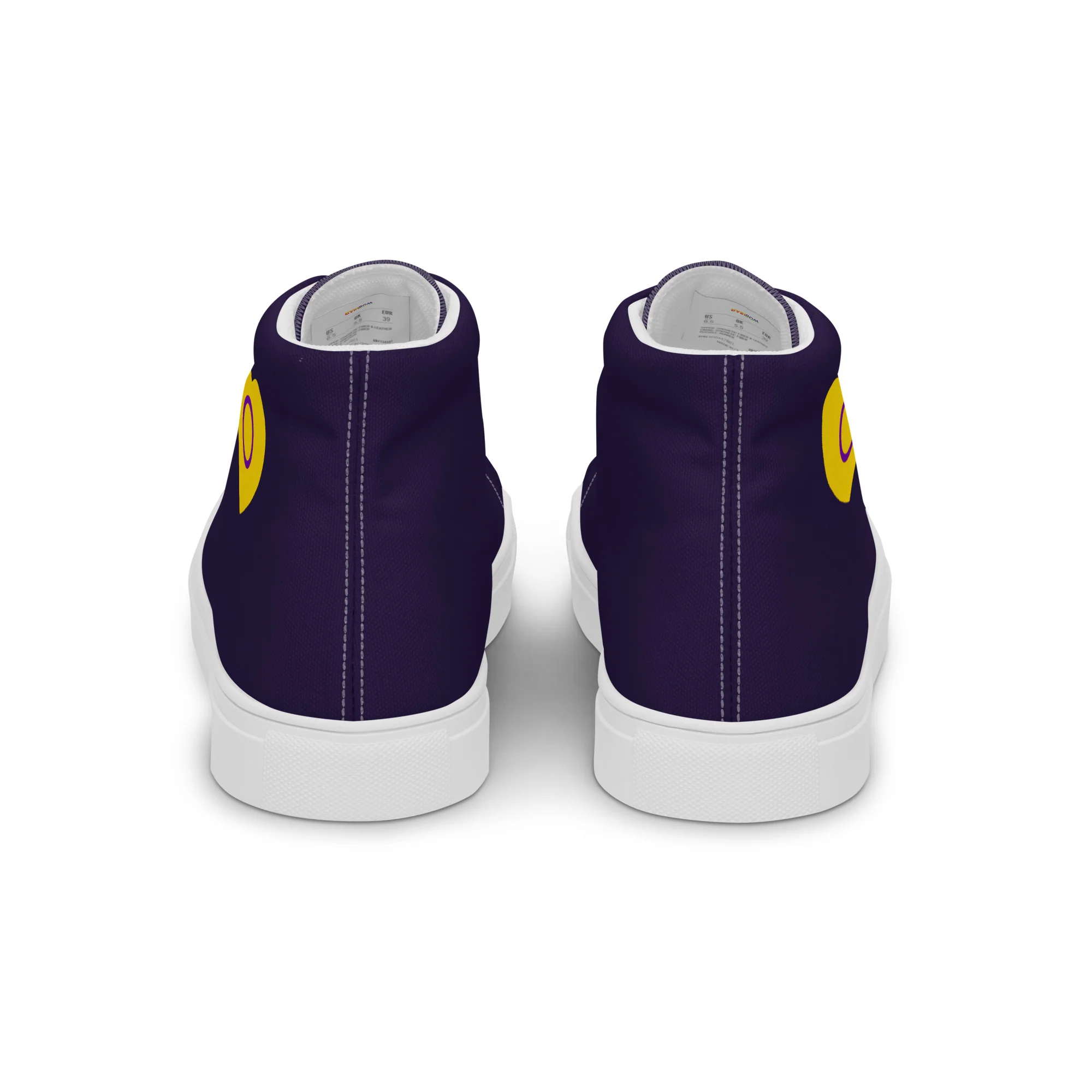 Intersex Pride Heart High Top Trainers (female sizes) - Image 9