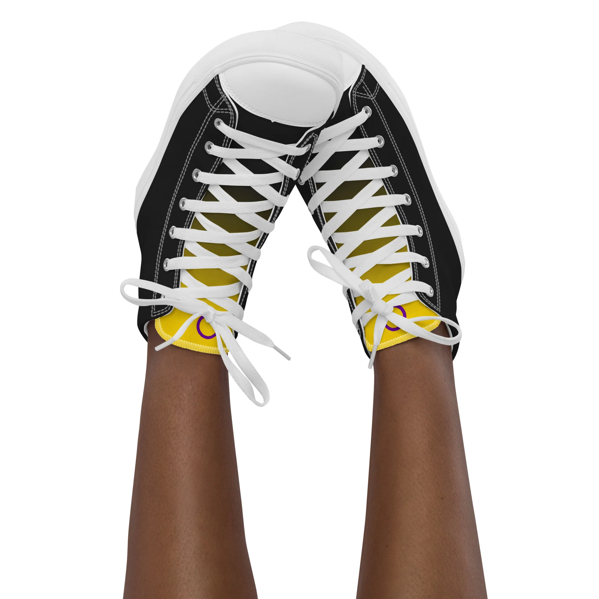 Intersex Pride Black High Top Trainers (female sizes) - Image 3