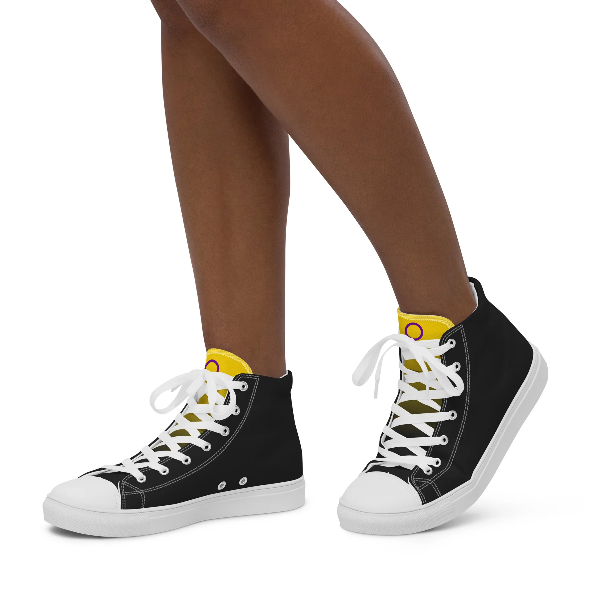 Intersex Pride Black High Top Trainers (female sizes) - Image 8