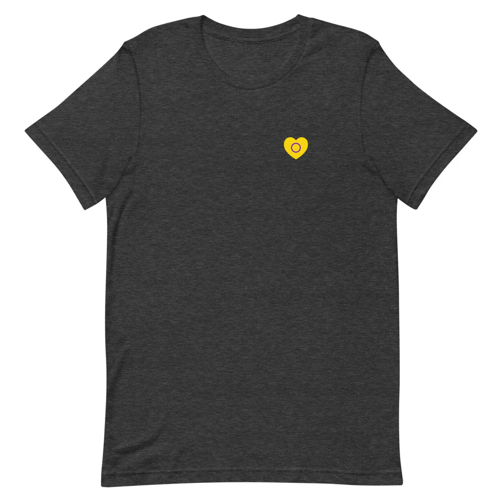 Intersex Pride Small Heart T-Shirt - Image 4