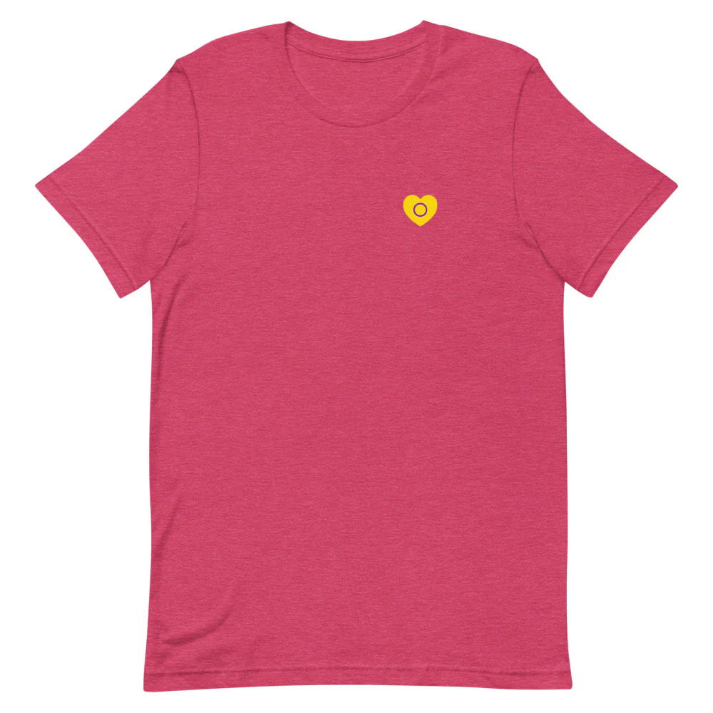 Intersex Pride Small Heart T-Shirt - Image 5