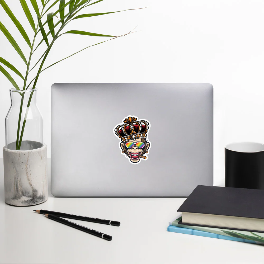 King Monkey With Rainbow Glasses Sticker - Image 3
