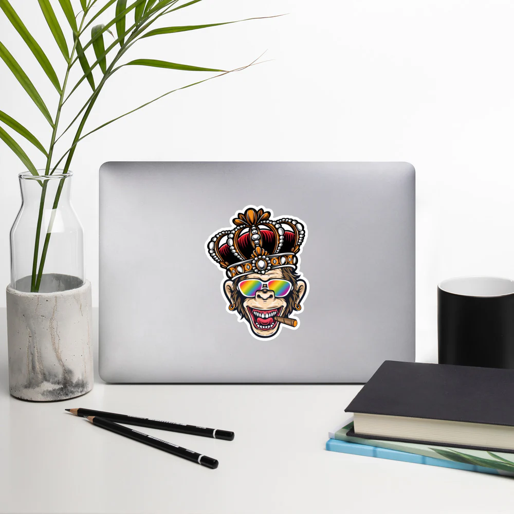King Monkey With Rainbow Glasses Sticker - Image 4