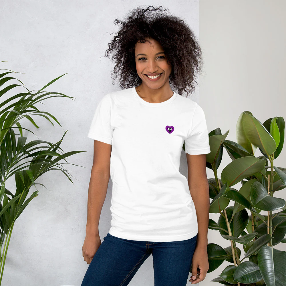 Labrys Lesbian Flag Small Heart T-Shirt - Image 12