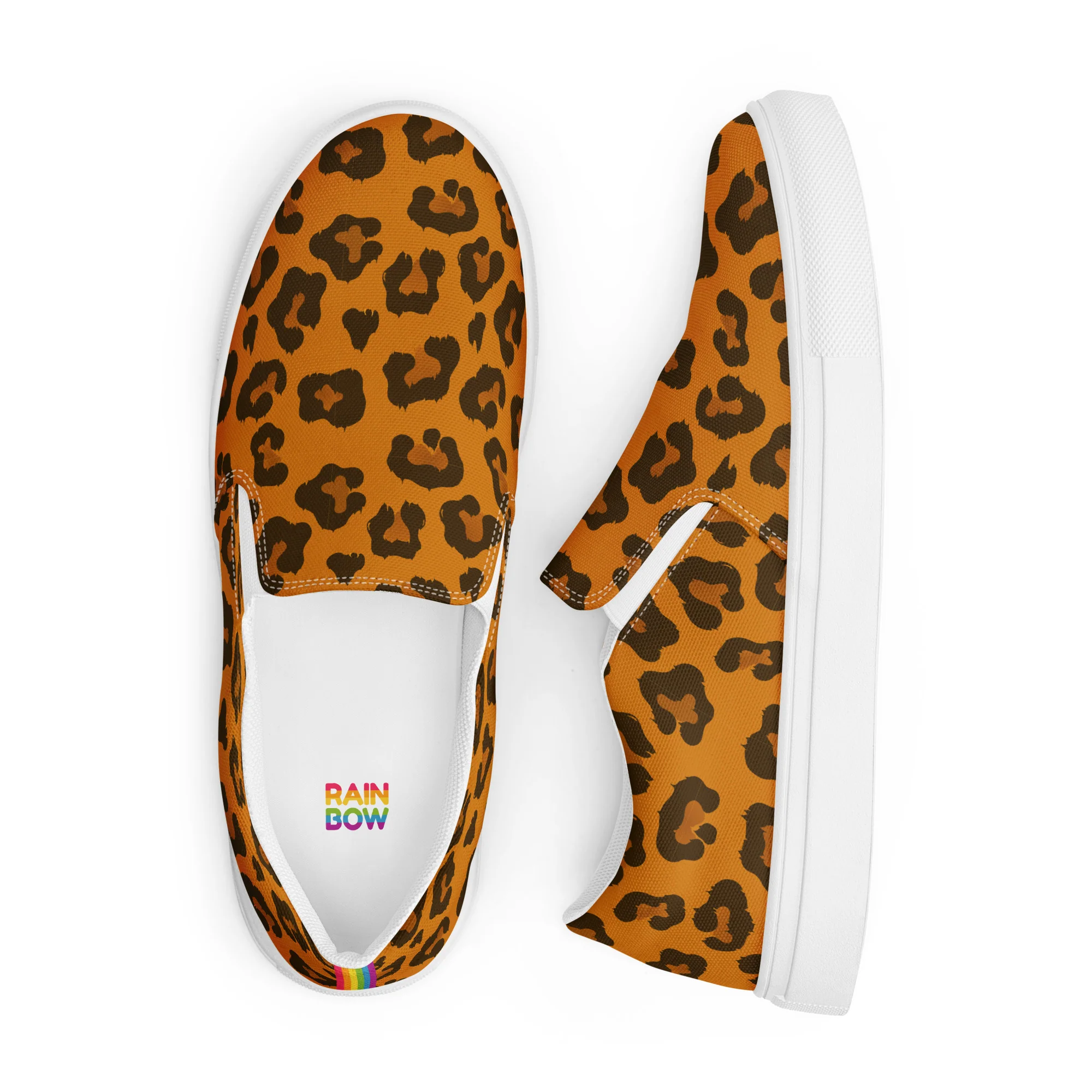 Leopard Print Rainbow Slip-on Shoes (male sizes) - Image 4