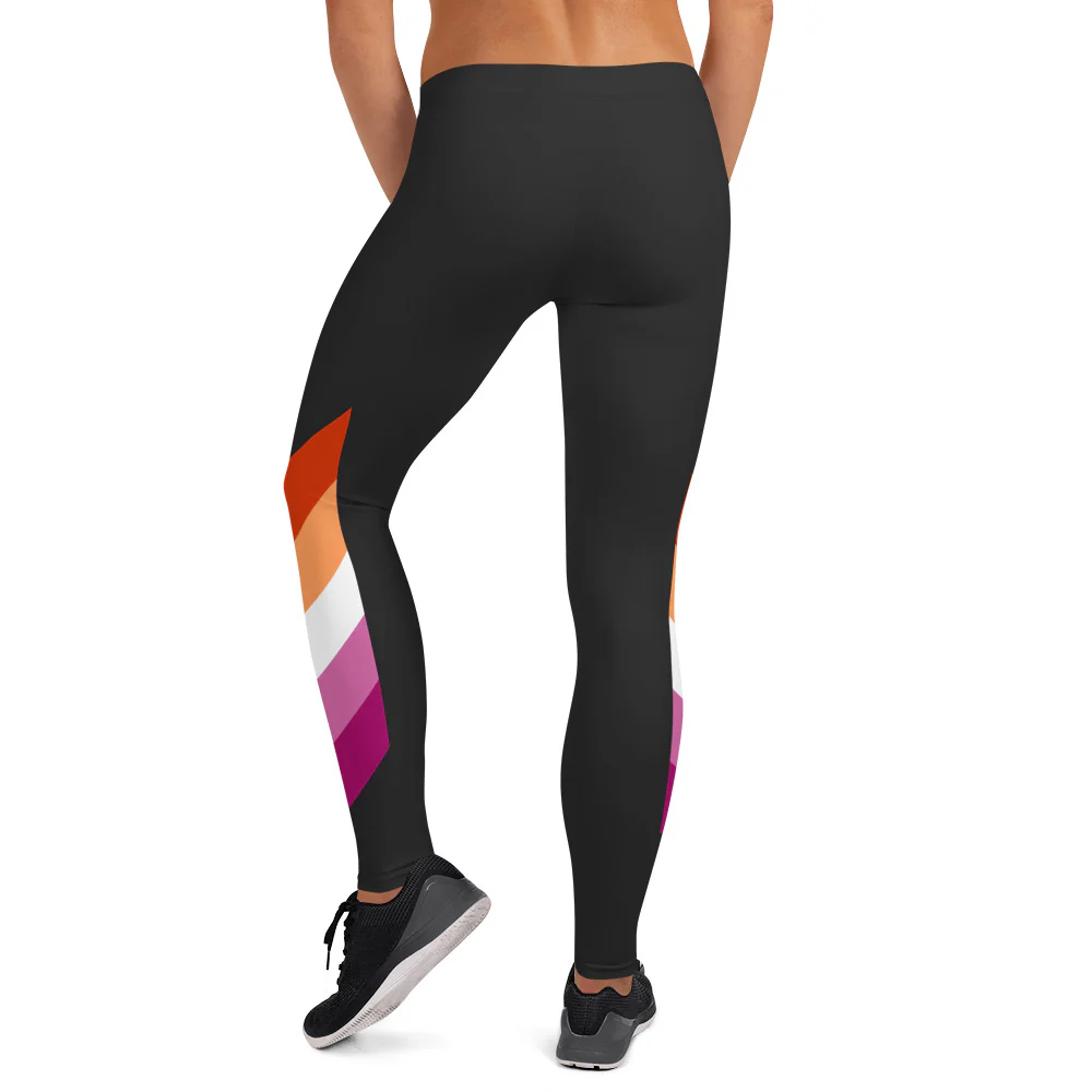 Lesbian 5 Stripe Pride Flag Leggings - Image 6