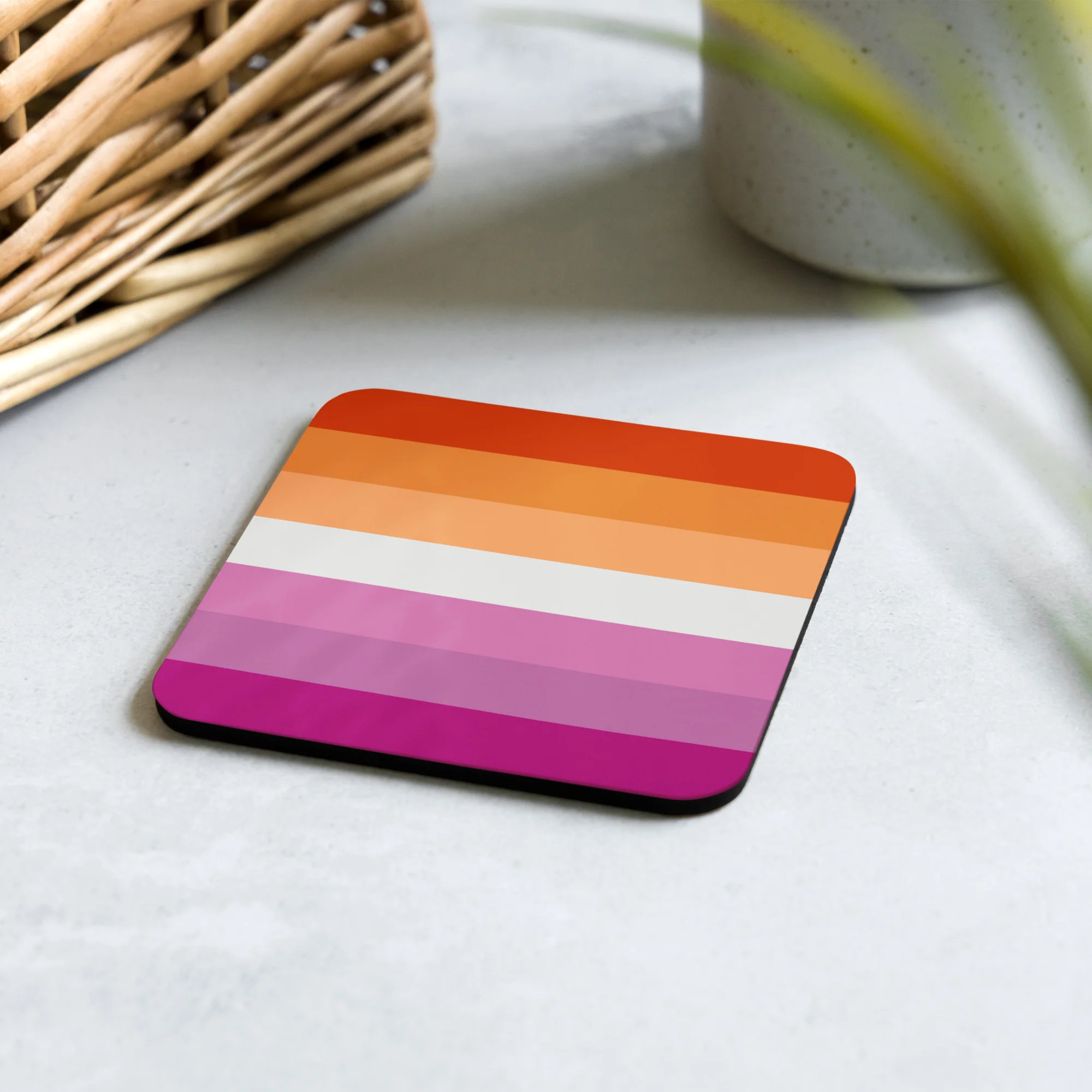 Lesbian 7 Stripe Pride Flag Coaster - Image 5