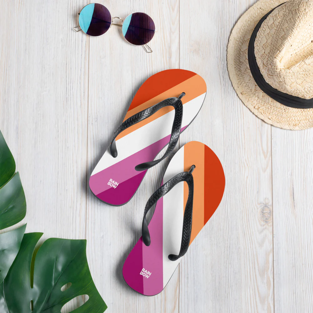 Lesbian Diagonal Pride Flag Flip-Flops - Image 2