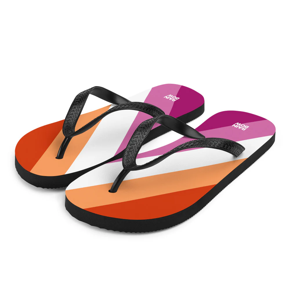 Lesbian Diagonal Pride Flag Flip-Flops - Image 3