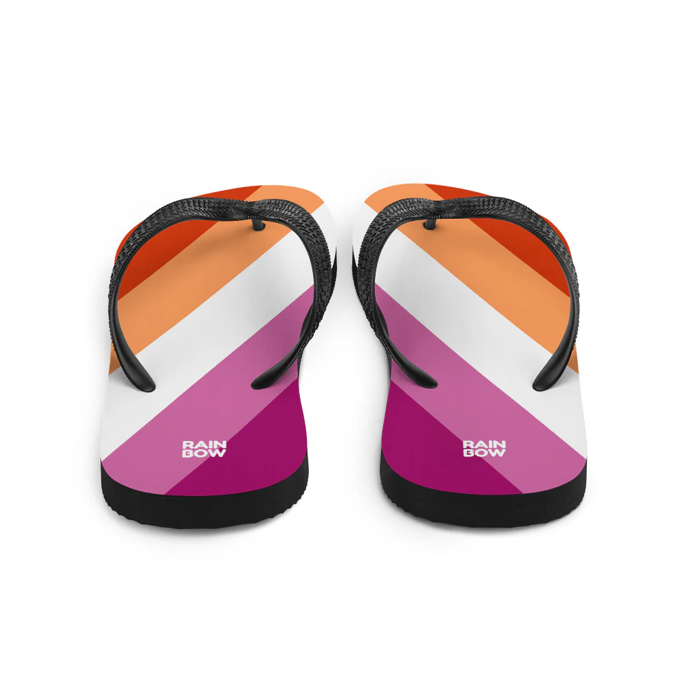 Lesbian Diagonal Pride Flag Flip-Flops - Image 4