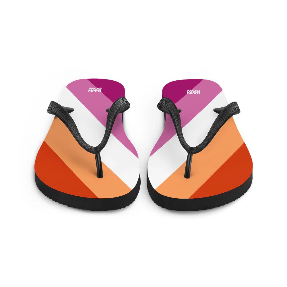 Lesbian Diagonal Pride Flag Flip-Flops - Image 5