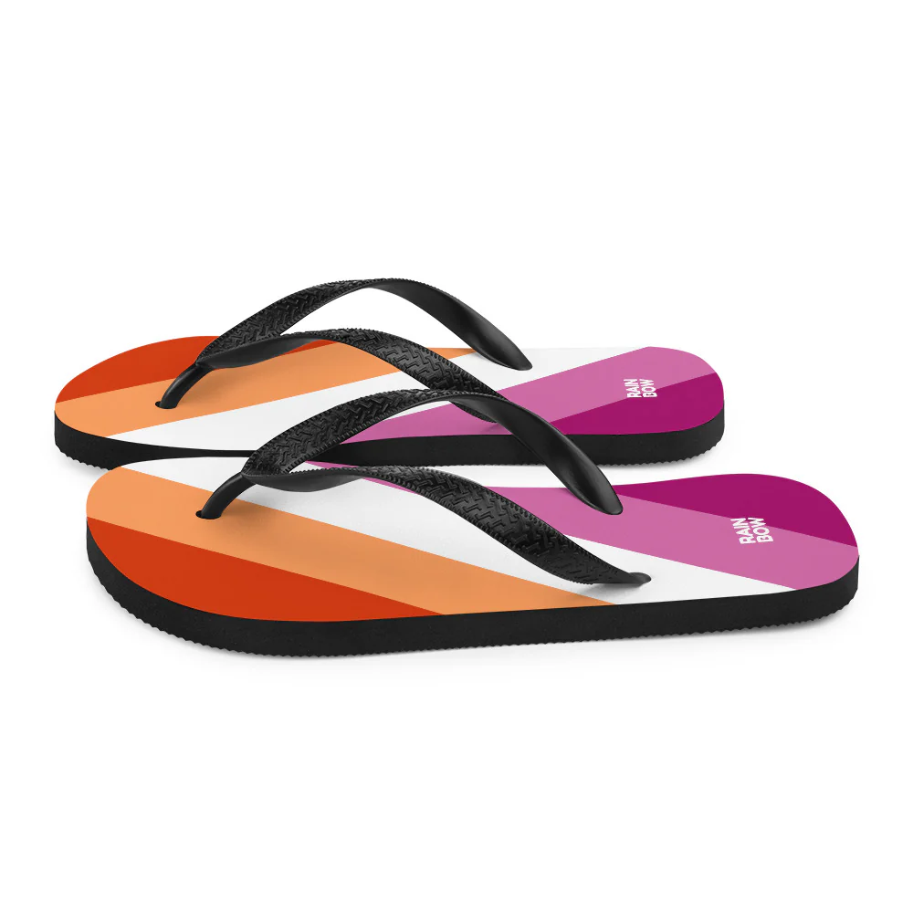 Lesbian Diagonal Pride Flag Flip-Flops - Image 6
