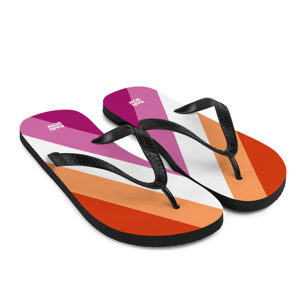 Lesbian Diagonal Pride Flag Flip-Flops - Image 8