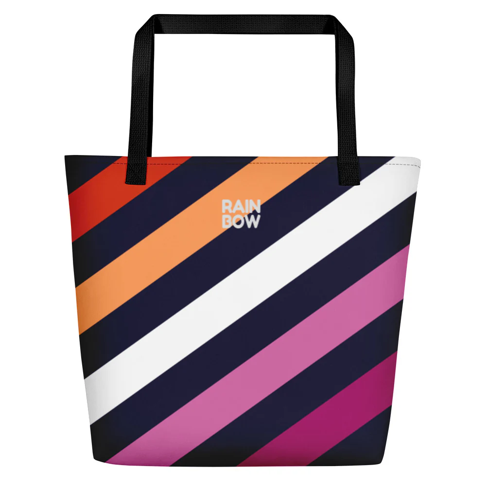 Lesbian Diagonal Stripes Beach Bag