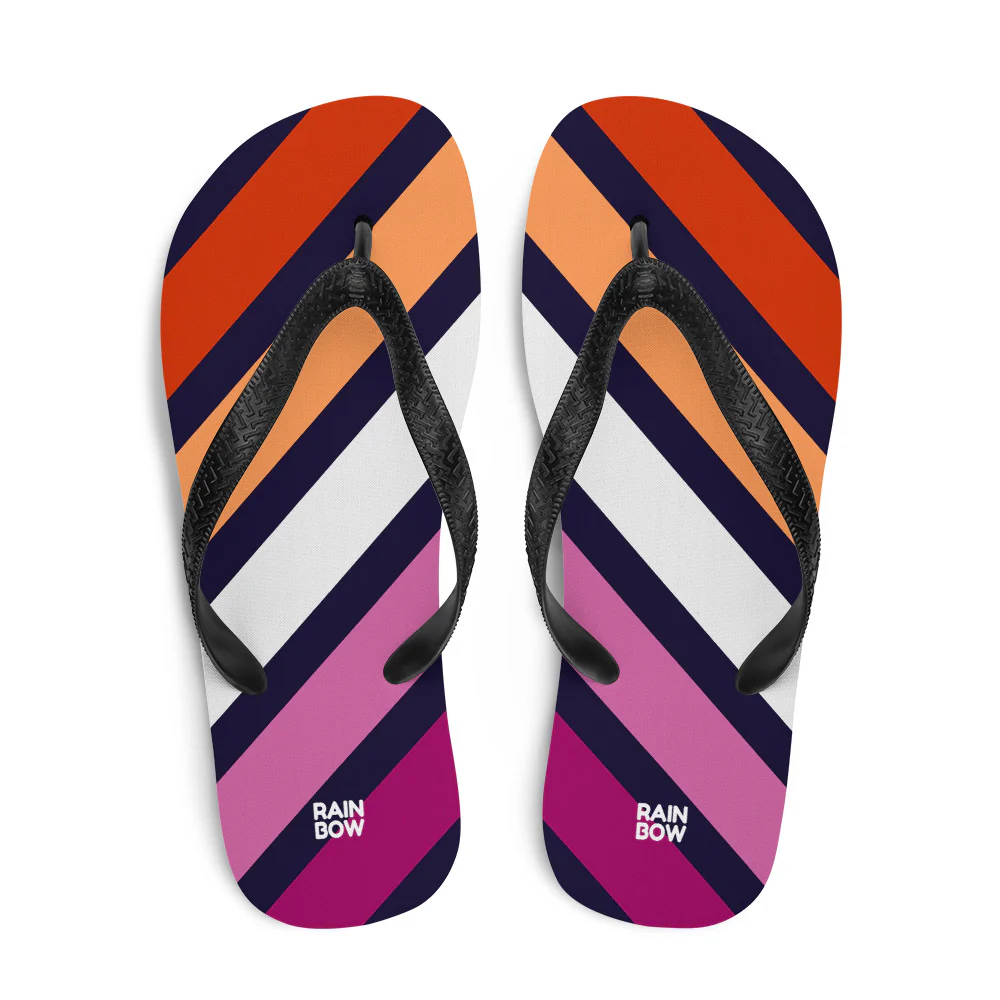 Lesbian Diagonal Stripes Flip-Flops - Image 3