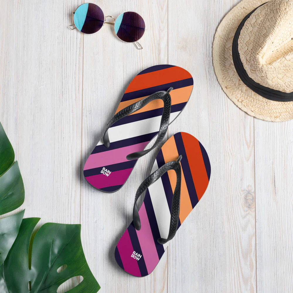 Lesbian Diagonal Stripes Flip-Flops - Image 4