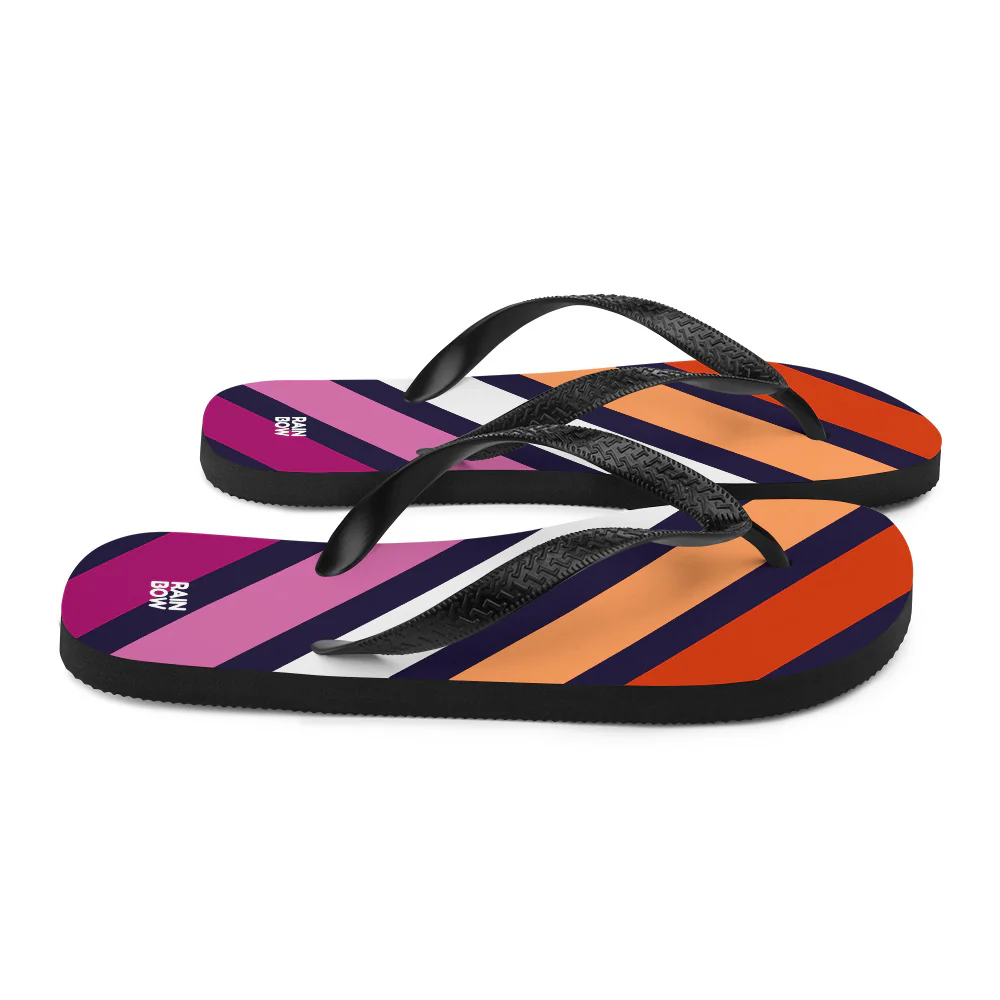 Lesbian Diagonal Stripes Flip-Flops - Image 9