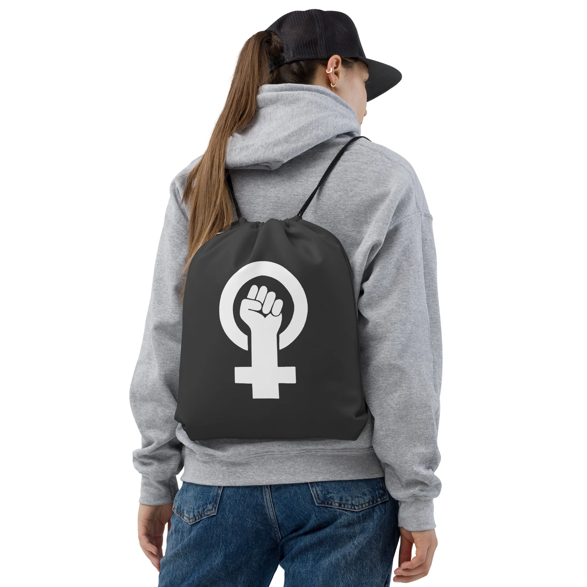 Lesbian Feminist Symbol Drawstring Bag - Image 2