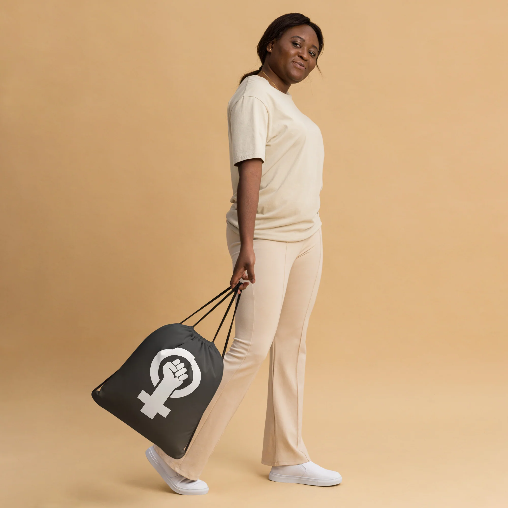 Lesbian Feminist Symbol Drawstring Bag - Image 3