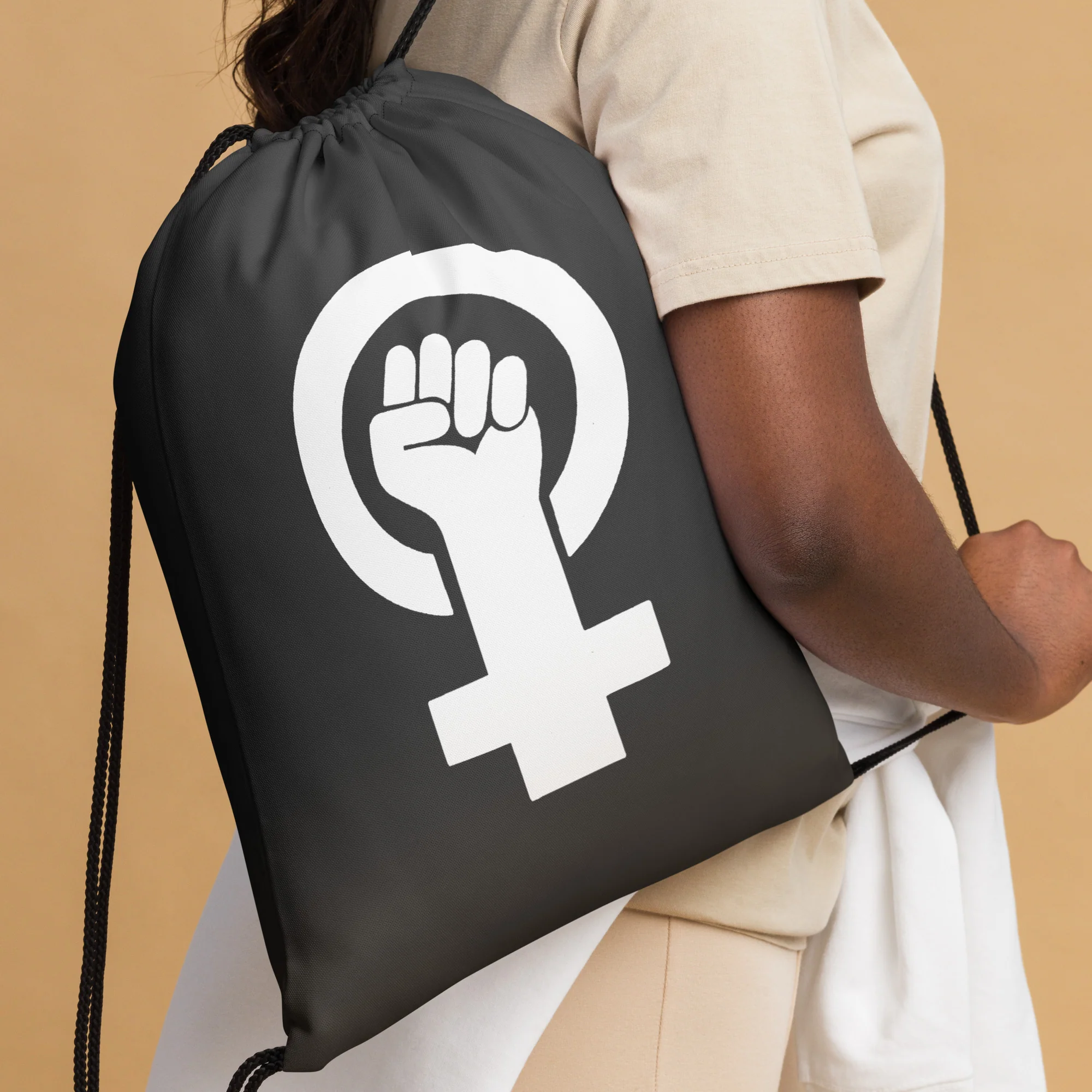 Lesbian Feminist Symbol Drawstring Bag - Image 4