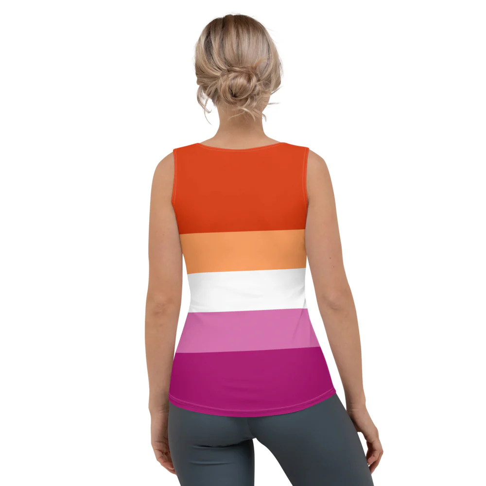 Lesbian Five Stripe Pride Flag Fitted Vest - Image 4