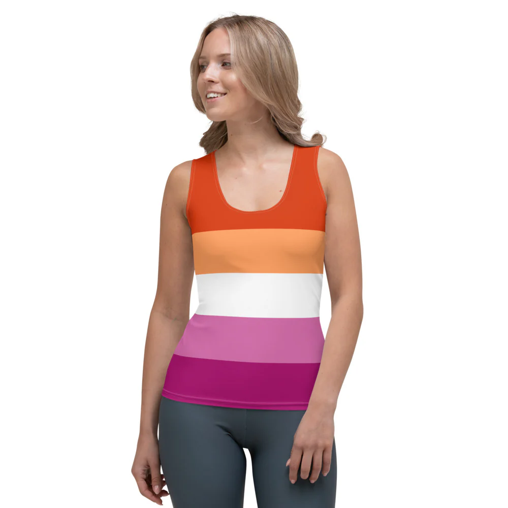 Lesbian Five Stripe Pride Flag Fitted Vest - Image 5