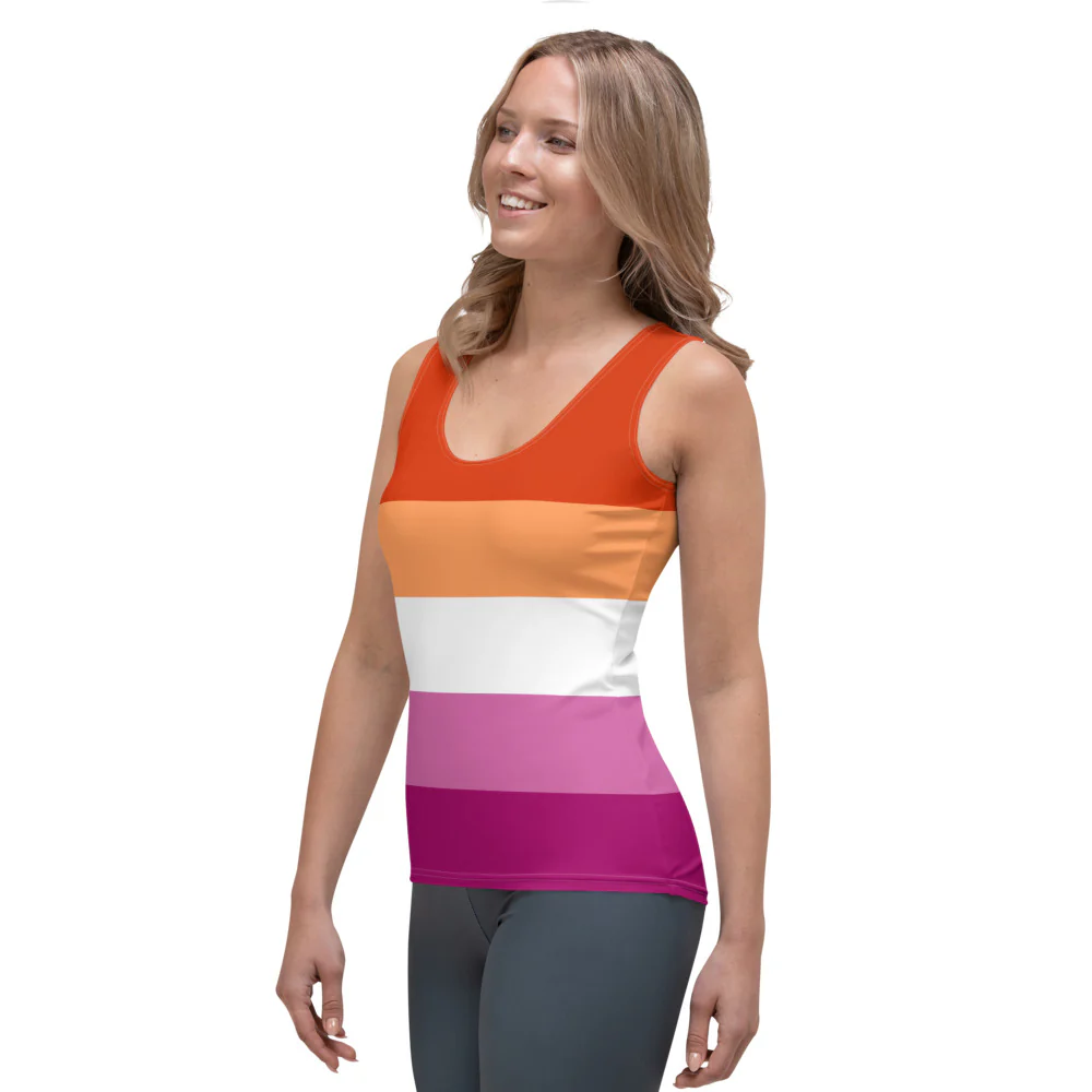 Lesbian Five Stripe Pride Flag Fitted Vest - Image 6