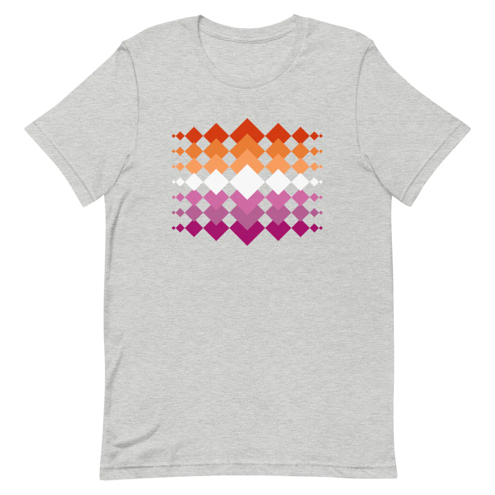 Lesbian Flag Interlocking Diamonds T-Shirt - Image 5