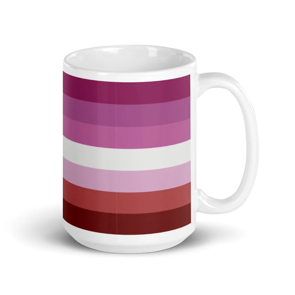 Pink Lesbian Flag Mug - Image 4