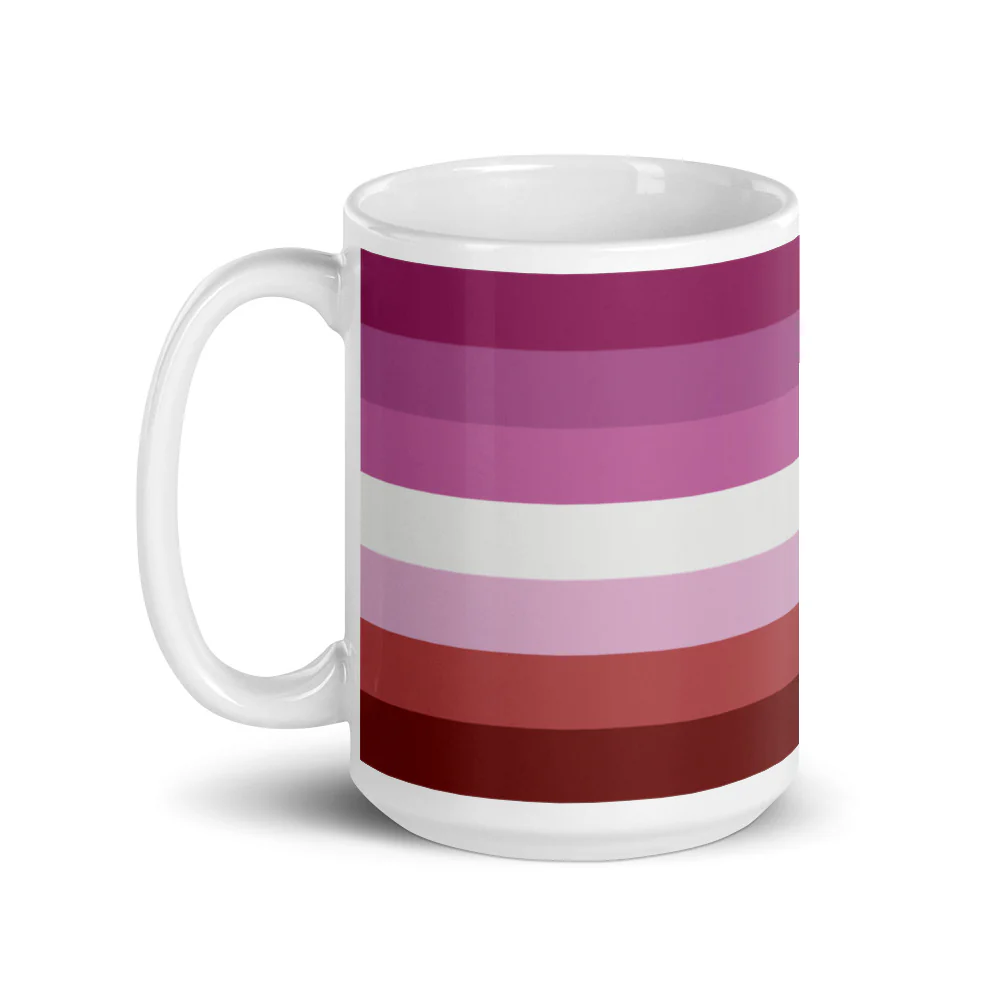 Pink Lesbian Flag Mug - Image 5