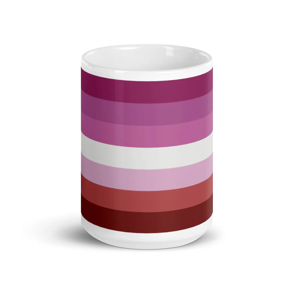 Pink Lesbian Flag Mug - Image 6