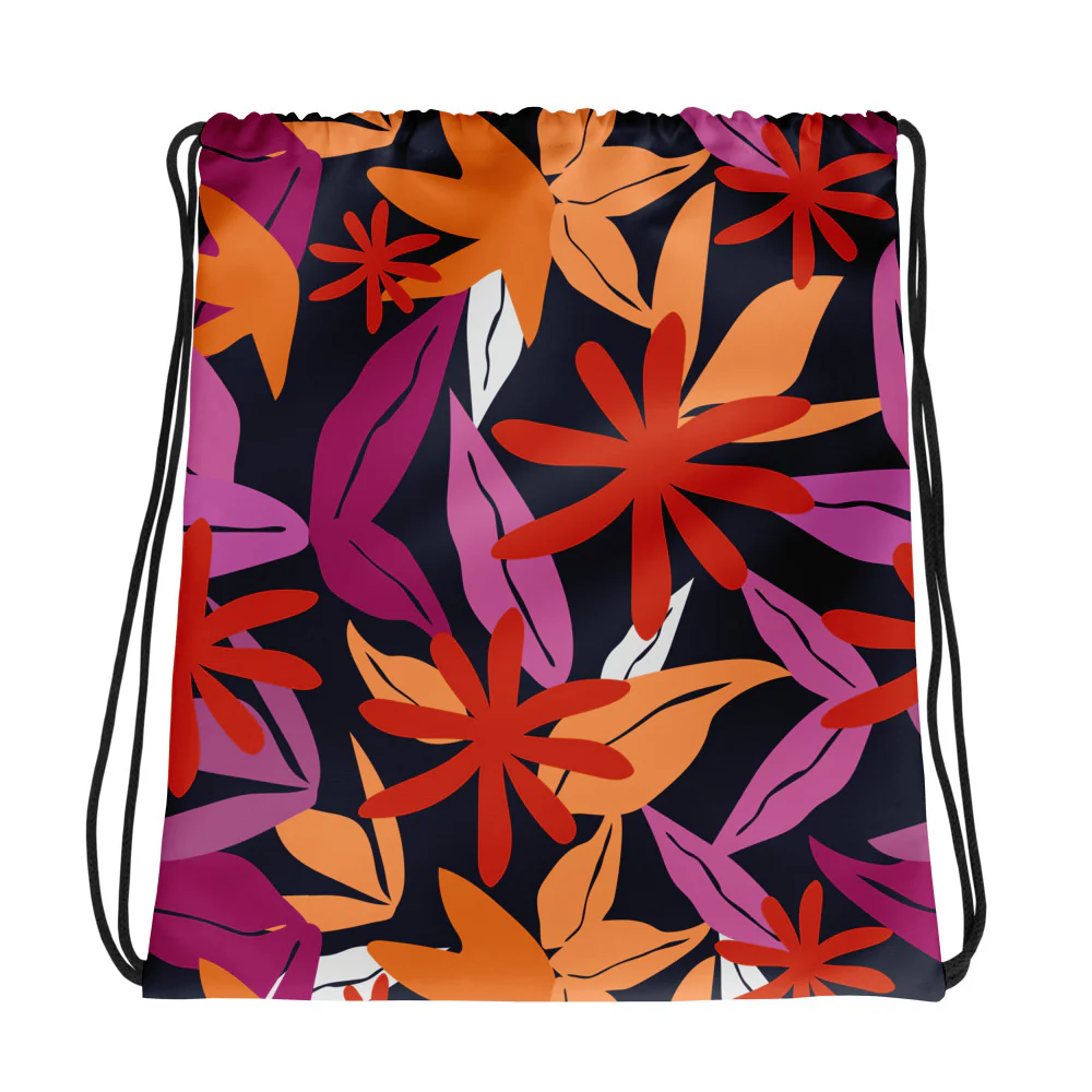 Lesbian Floral Pattern Drawstring Bag - Image 2