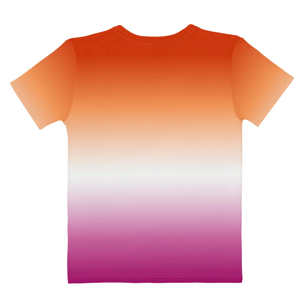 Lesbian Ombre Pride Flag Fitted T-shirt - Image 3